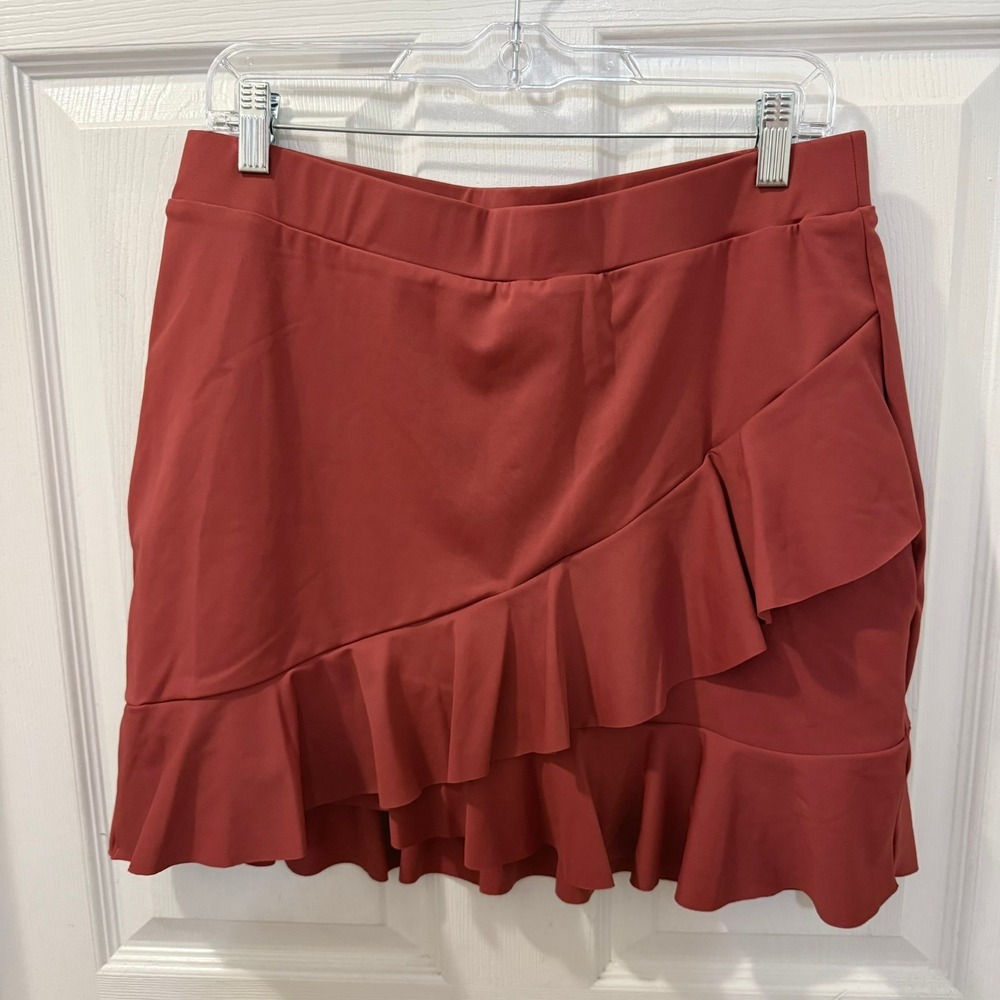 NWT Halara XL High Waisted Tiered Asymmetrical Ruffle Hem casual athletic skort